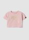 Rosa cropped T-Shirt aus Stretch-Baumwolle mit Print f&uuml;r M&auml;dchen_0