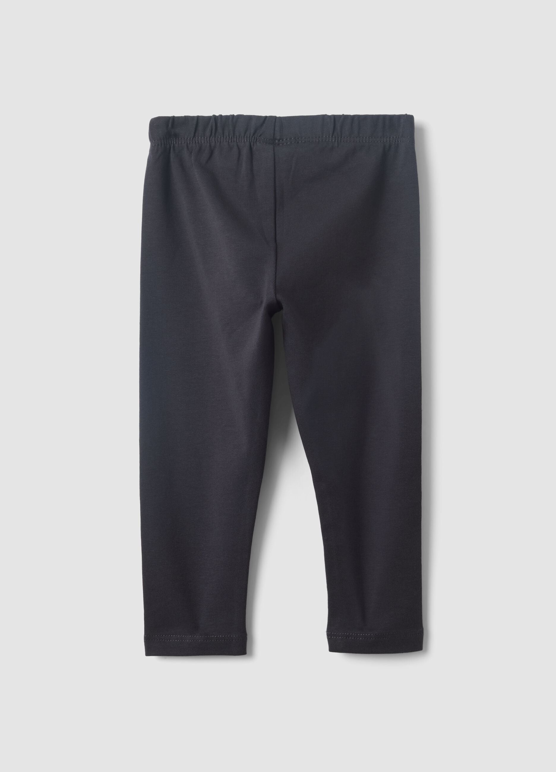 Schwarze Slim-Fit-Leggings aus Bio-Baumwollmix f&uuml;r M&auml;dchen