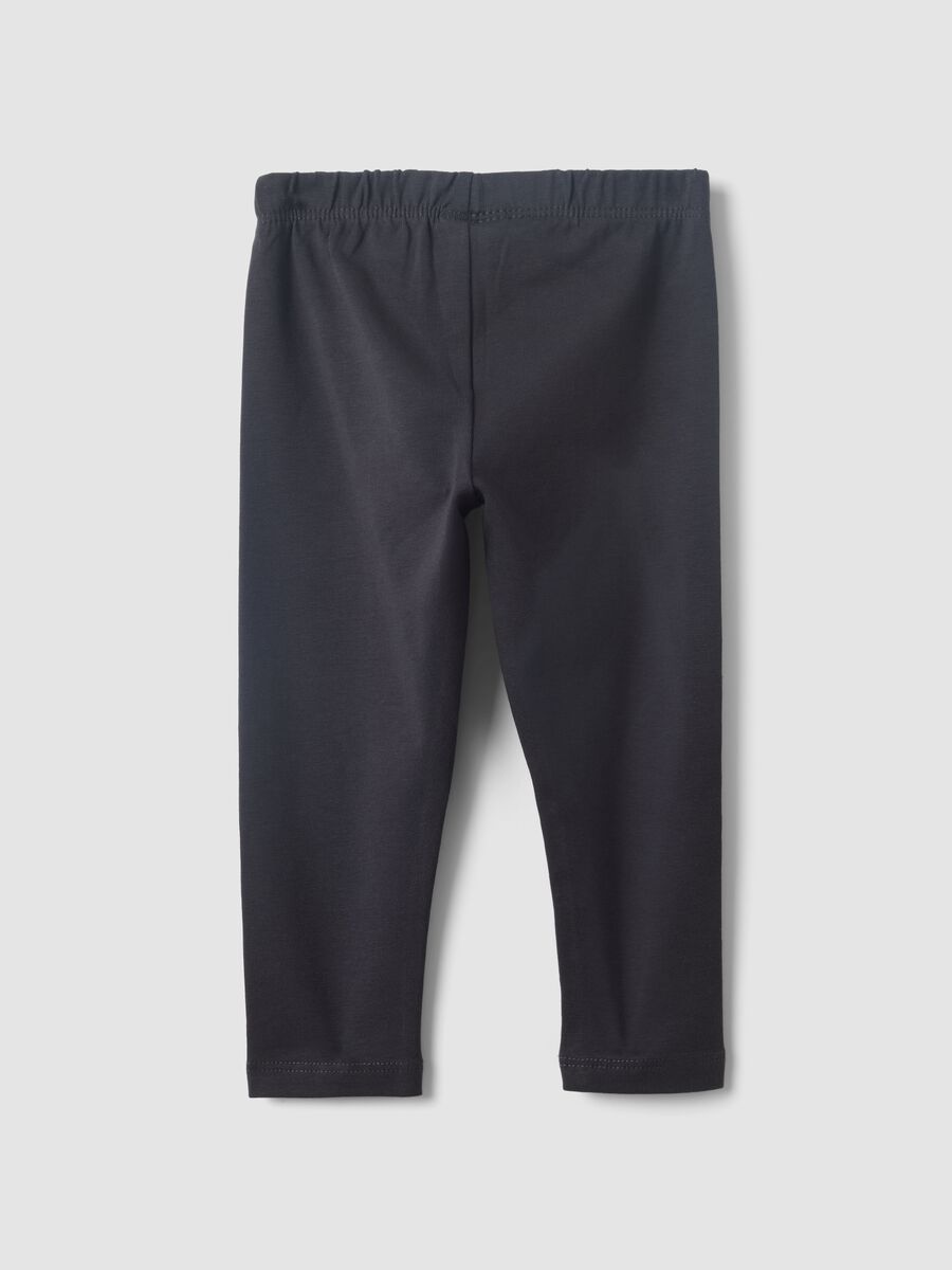Crne slim-fit tajice od mje&scaron;avine organskog pamuka za djevojčice_1