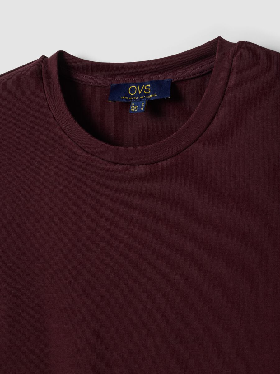 T-shirt viola girocollo in viscosa e lana elasticizzata regular fit_5