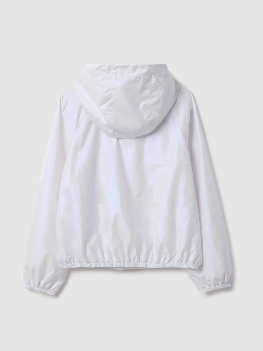 White Hooded Regular Fit Girls' Jacket_1