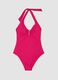 Pink stretch halterneck swimsuit_4