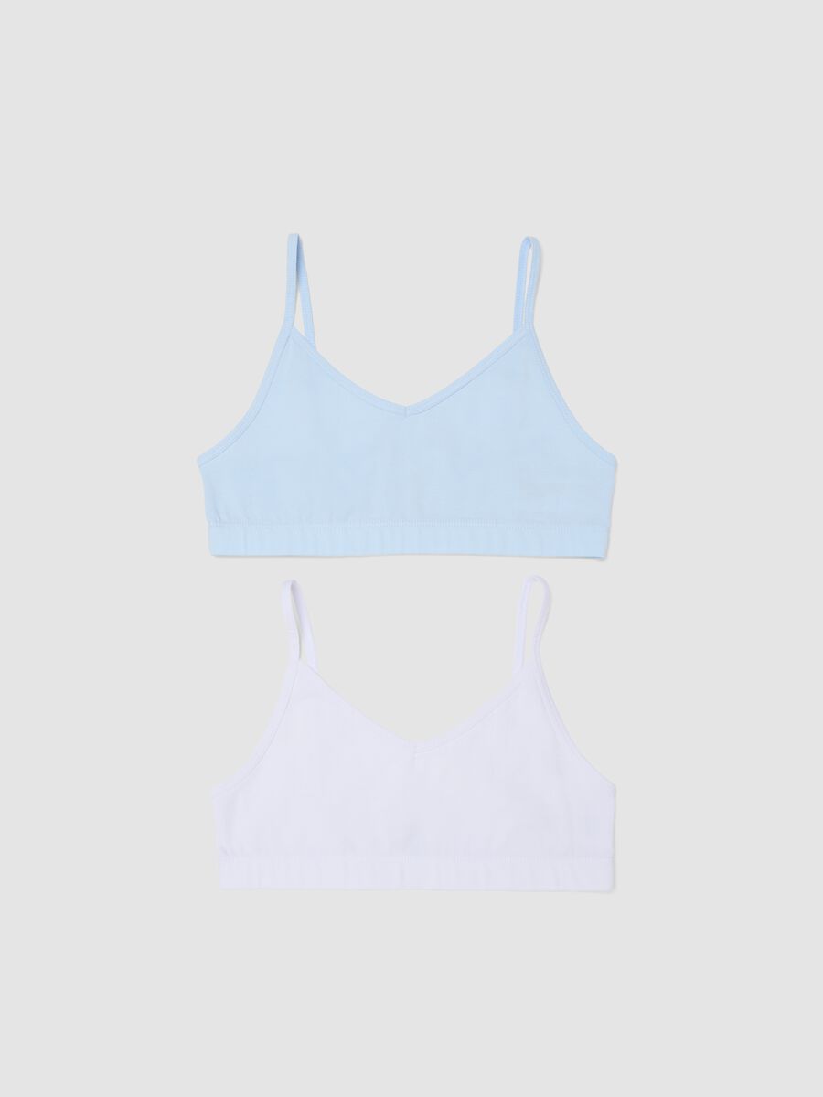 Zweierpack M&auml;dchen-BHs aus elastischer, mehrfarbiger Baumwolle_0