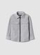 Camicia grigia a coste con zip e colletto classico over fit_0