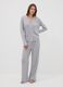 Grey pure viscose polka-dot V-neck pyjamas_0