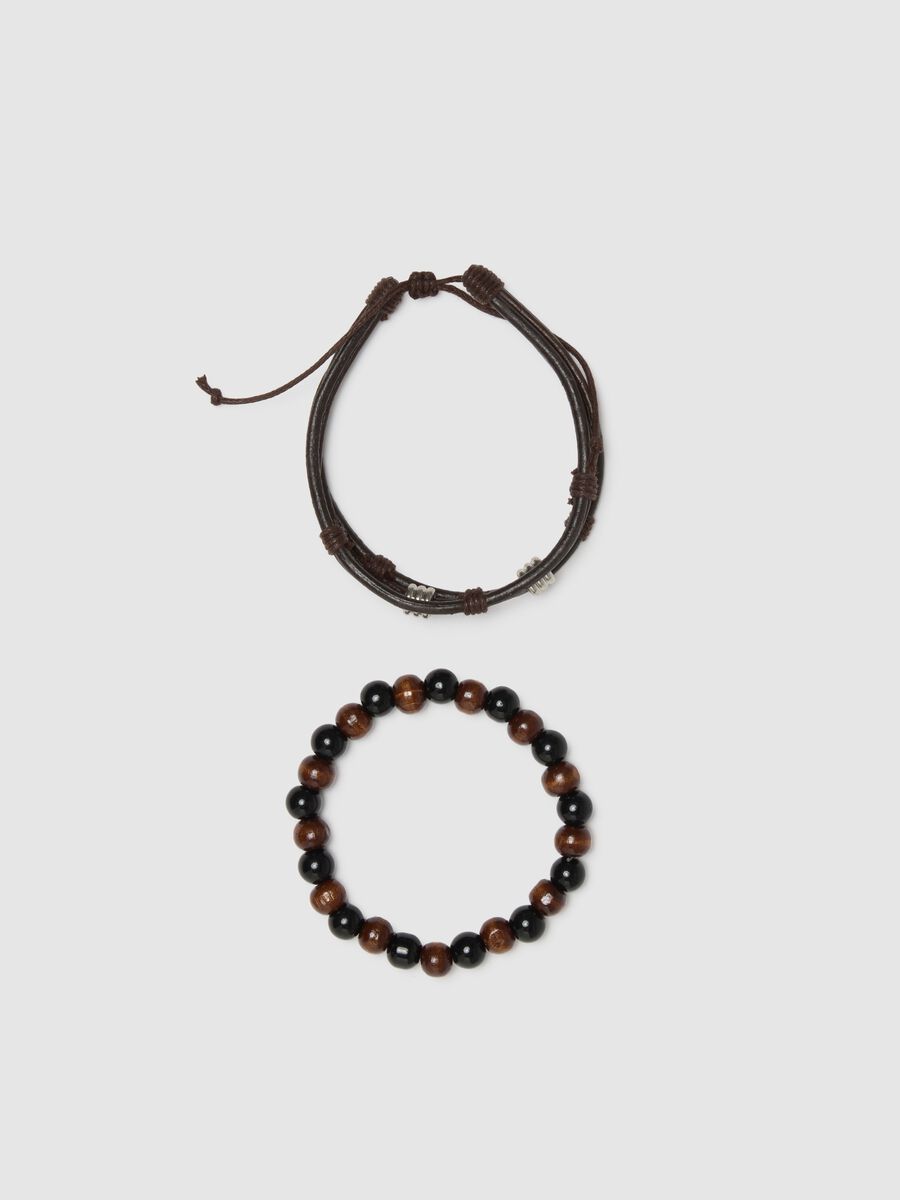 Multicolour genuine leather bracelet twin pack_0