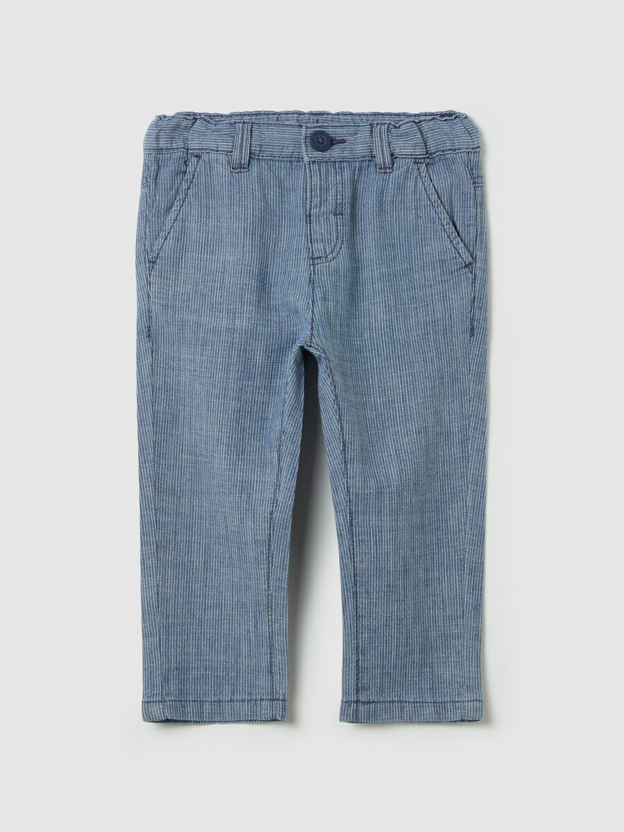 Pinstripe cotton trousers_0