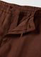 Braune Leinenhose mit elastischem Bund_5