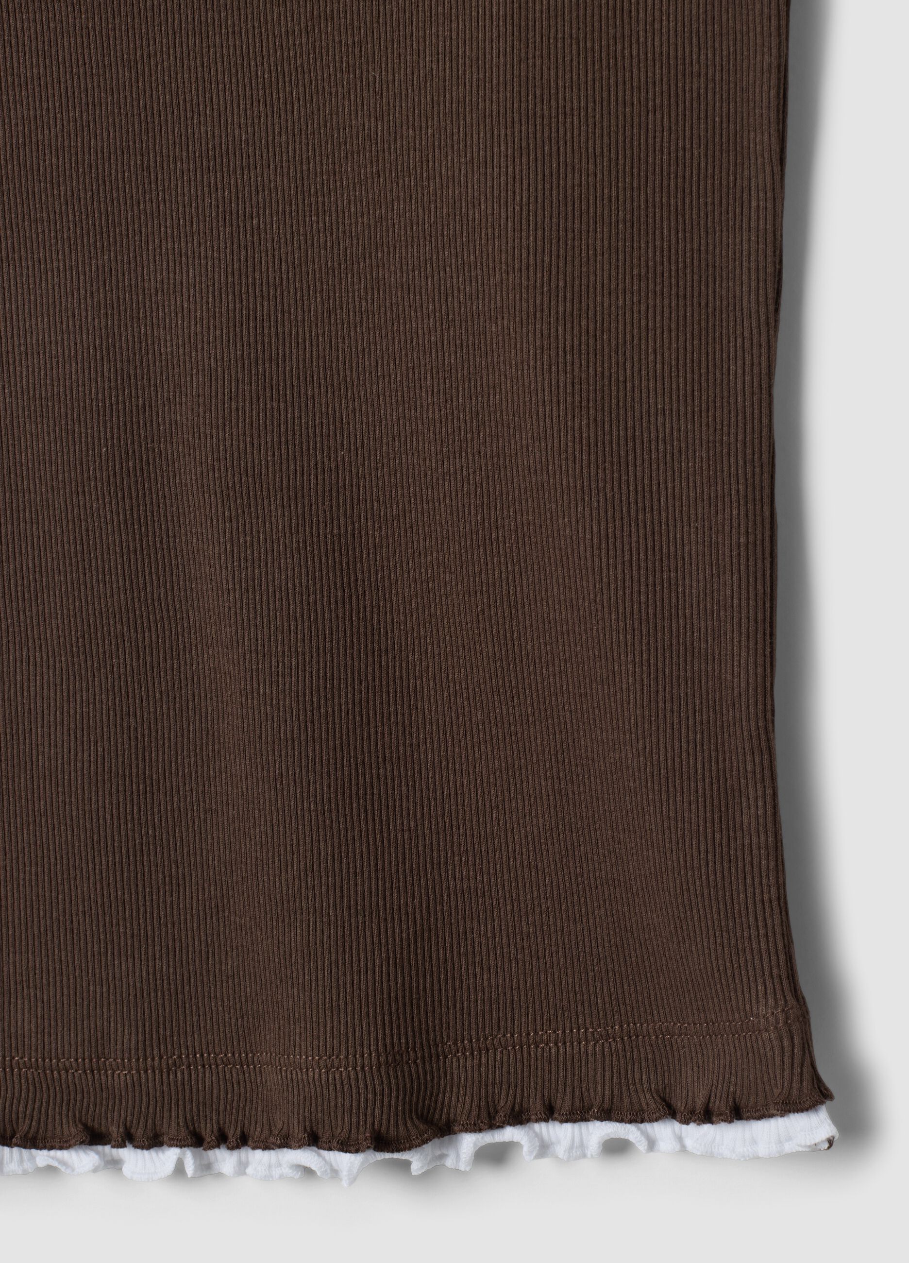 Brown pure cotton regular-fit vest top