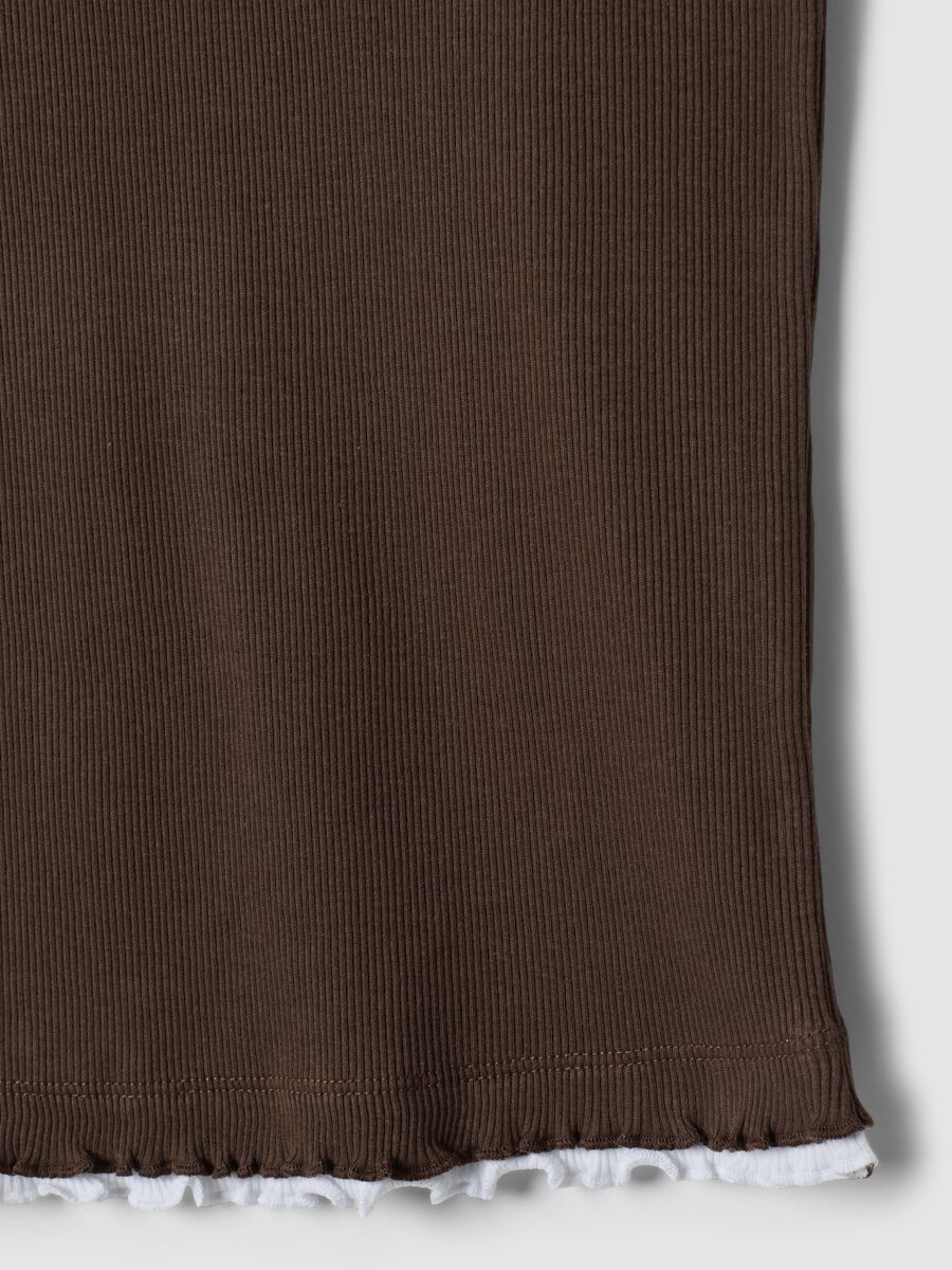 Brown pure cotton regular-fit vest top_5