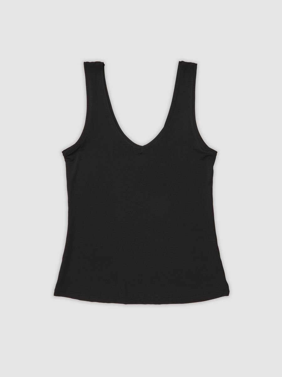 Black stretch vest top, regular fit_4