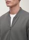 Grey full-zip piqu&eacute; sweatshirt in stretch fabric with ribbed collar_1