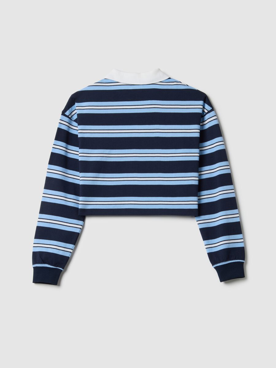 Girls' multicolour striped pure cotton polo, regular fit_4