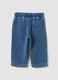 Blue denim cotton-blend trousers with elasticated waist for boys_1