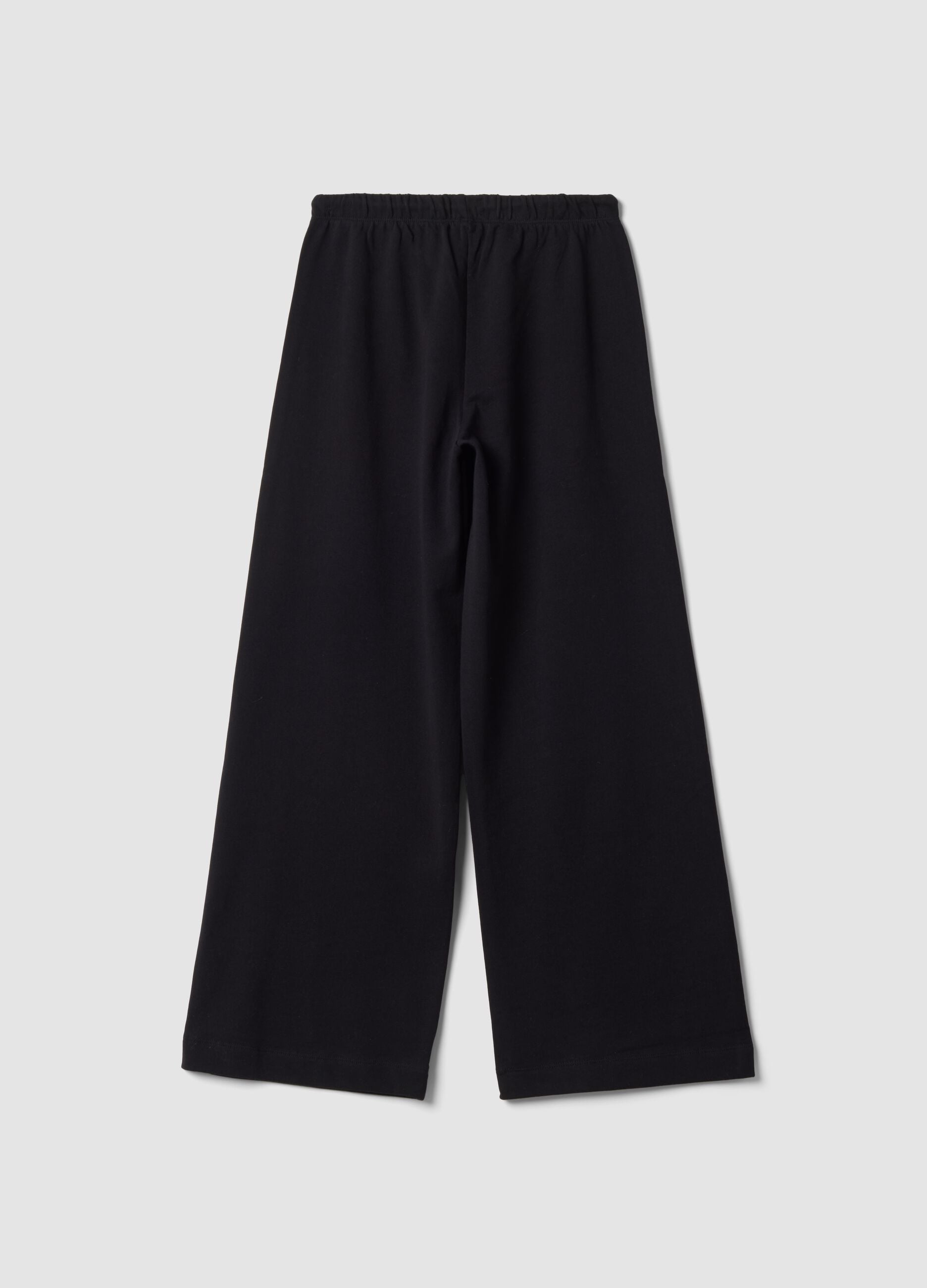 Black cotton culotte trousers
