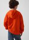 Children's orange cotton-blend hoodie with logo, zip, and hood_2