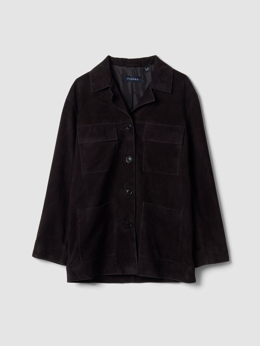 Black genuine leather jacket, regular fit_4