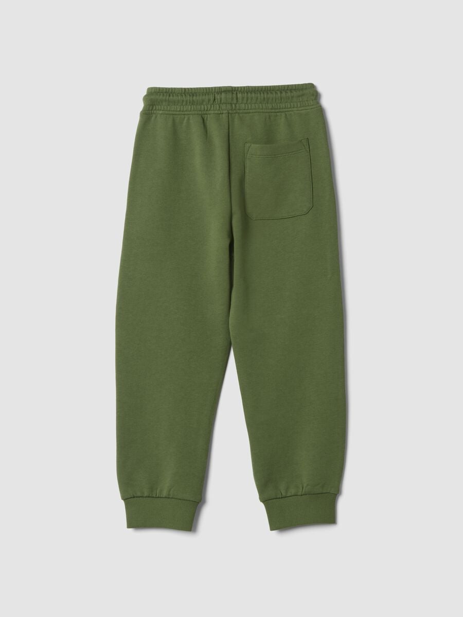Pantaloni jogger verdi in puro cotone regular fit_1