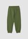 Pantaloni jogger verdi in puro cotone regular fit_1