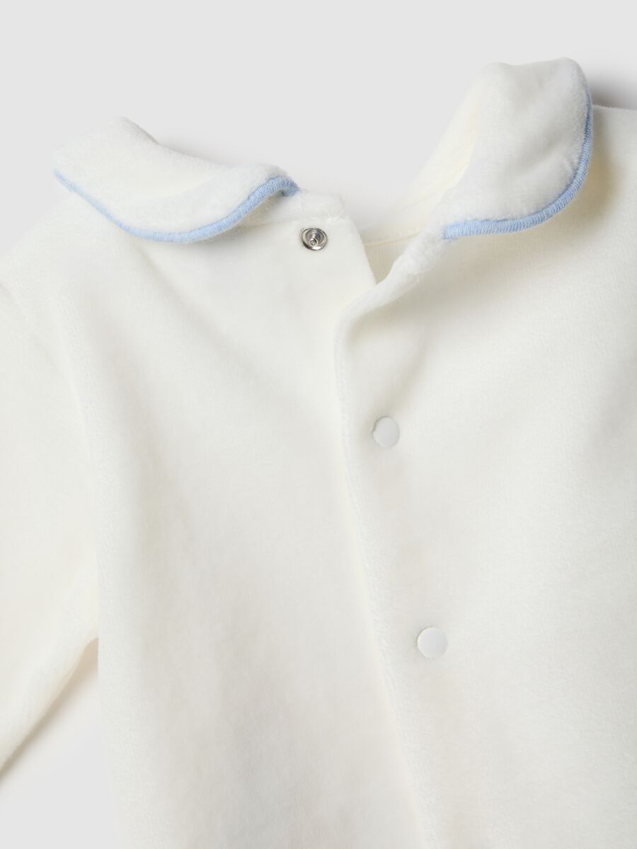 Baby set in white and blue cotton blend_3