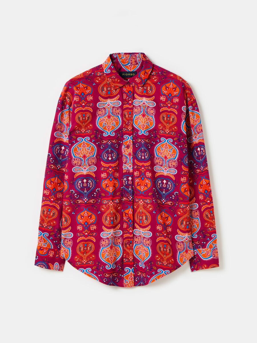 Cotton shirt with folk print_3