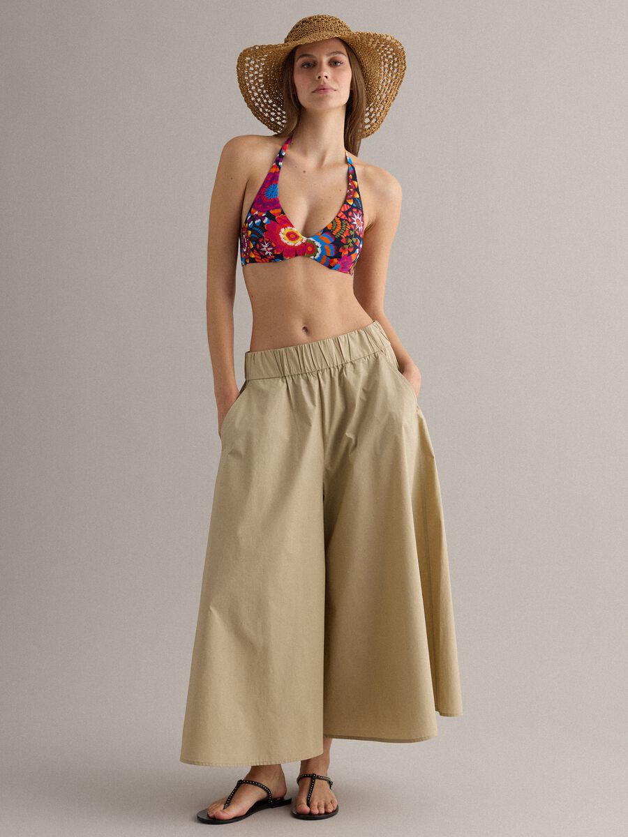 Multicolour stretch triangle bikini top_1
