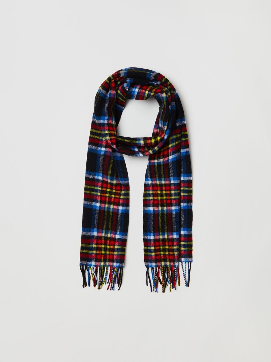 Tartan wool scarf_0