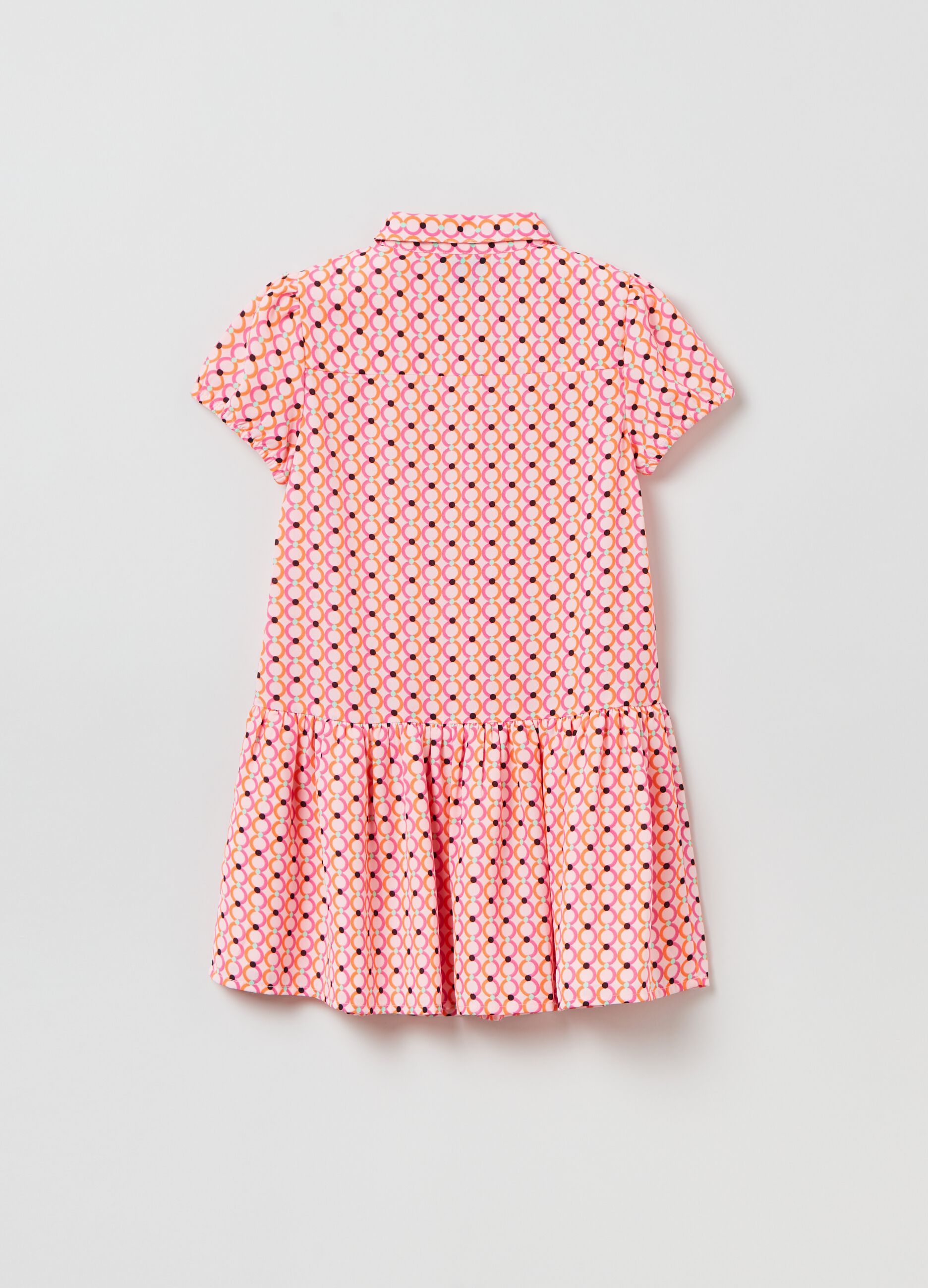 Shirt dress with geometric print