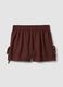 Brown viscose-linen blend shorts with elasticated waist, regular fit_0