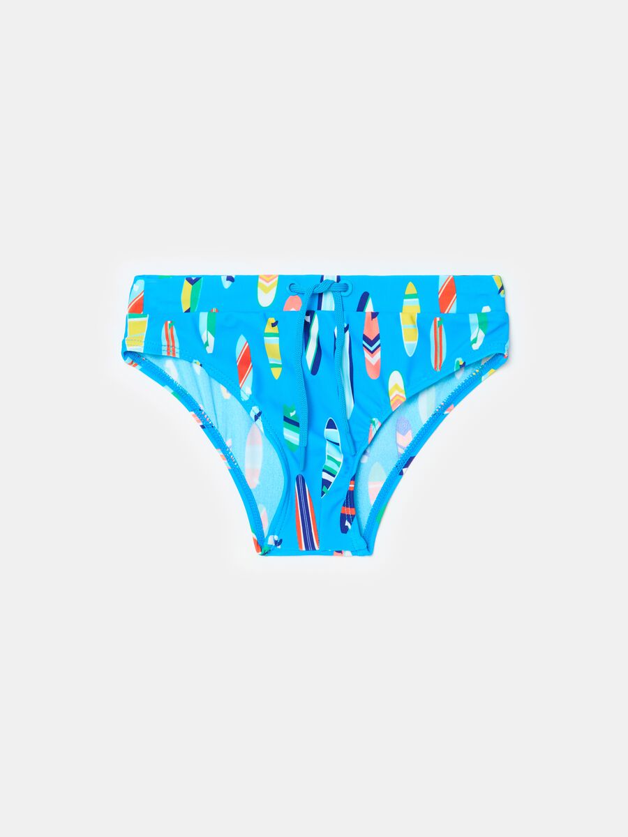 Swim briefs with print and drawstring_0
