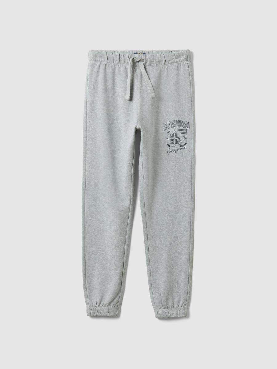 Boys&rsquo; grey cotton-viscose blend joggers, regular fit_3