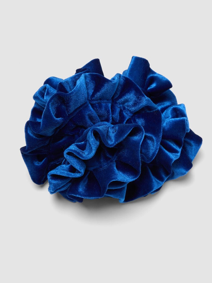 Scrunchie blu effetto vellutato_2