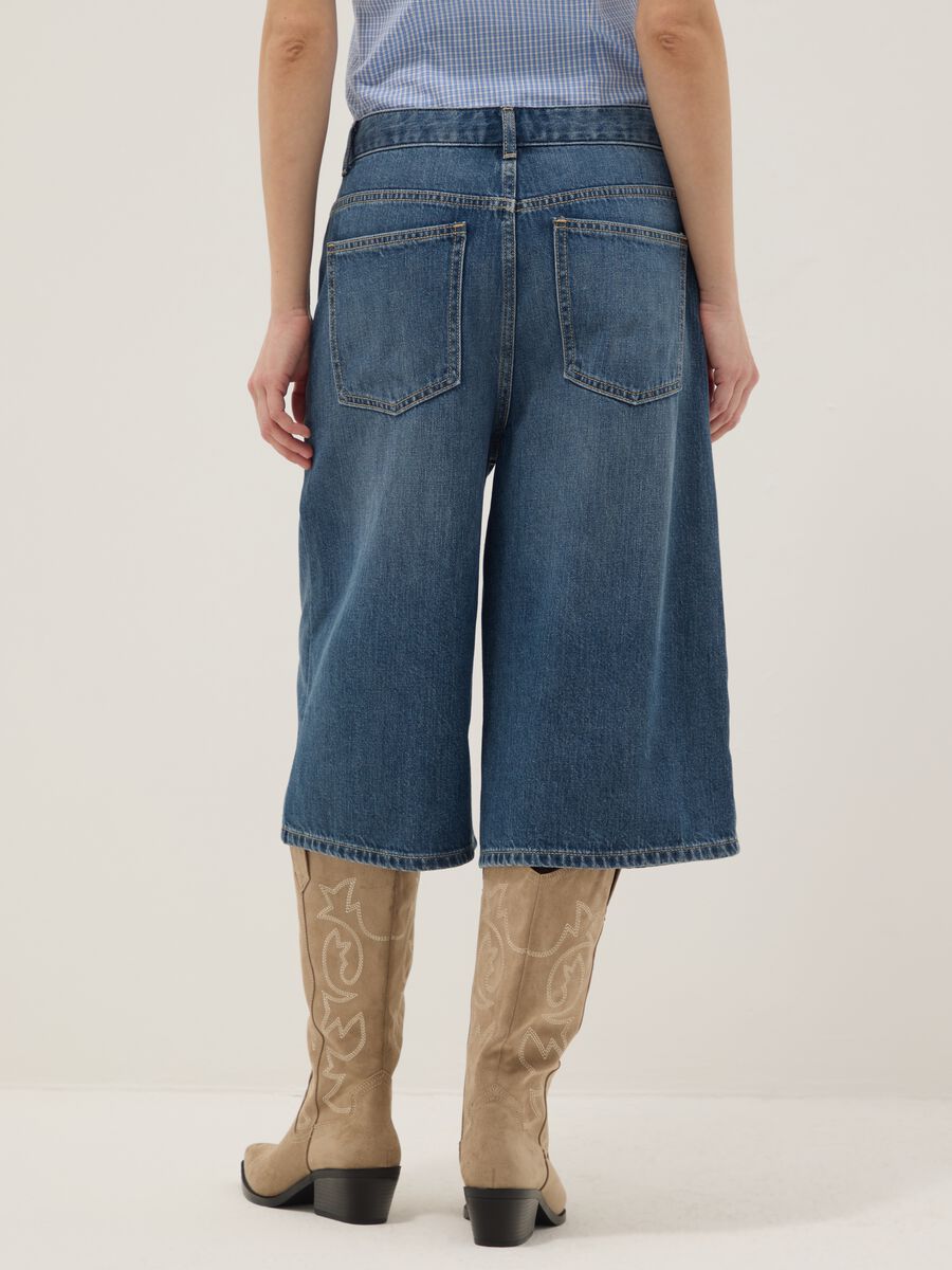 Baggy shorts in pure blue denim cotton_2