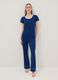Blue regular fit stretch viscose blend pyjama trousers_0