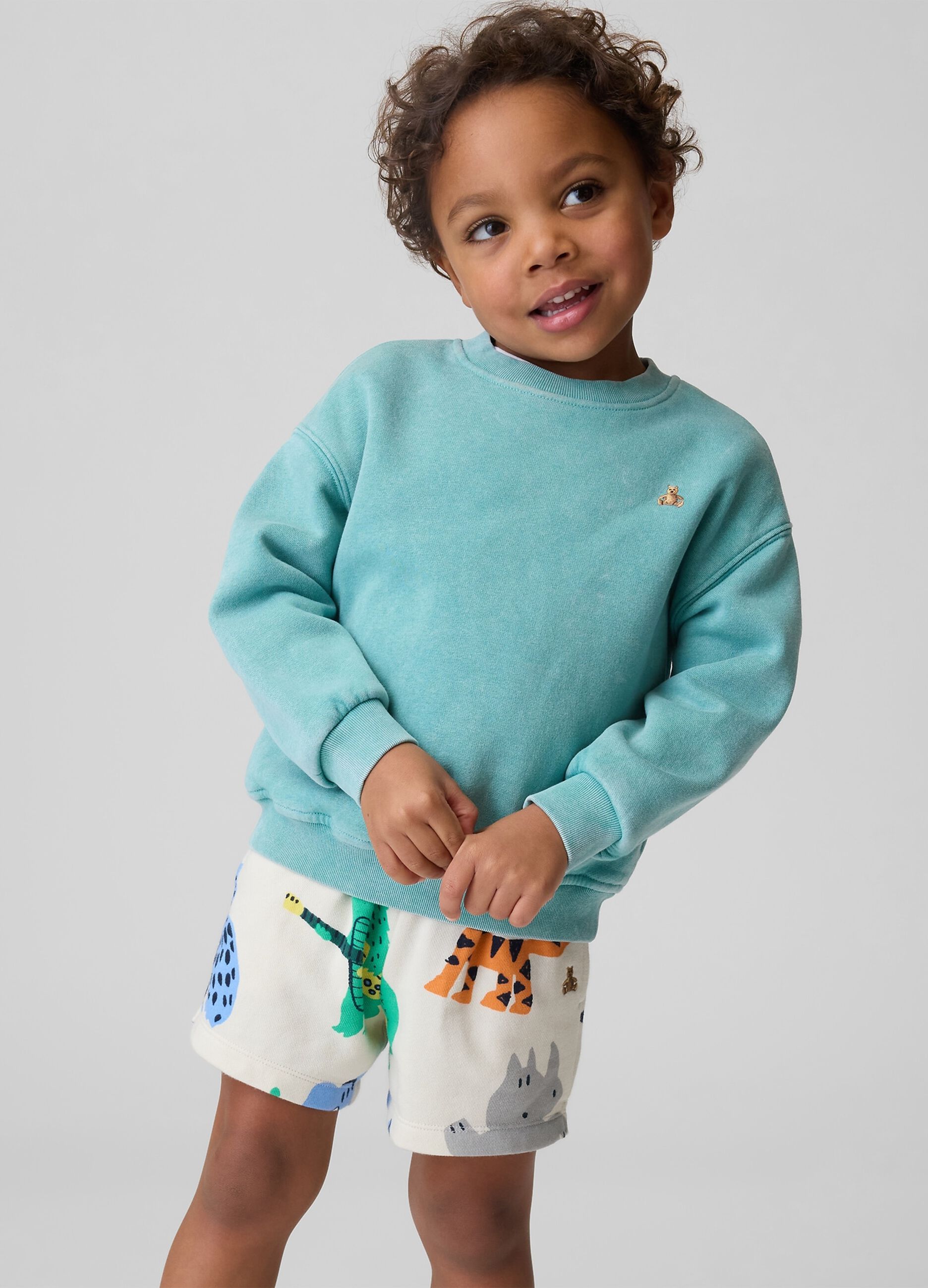 Cotton-blend printed shorts