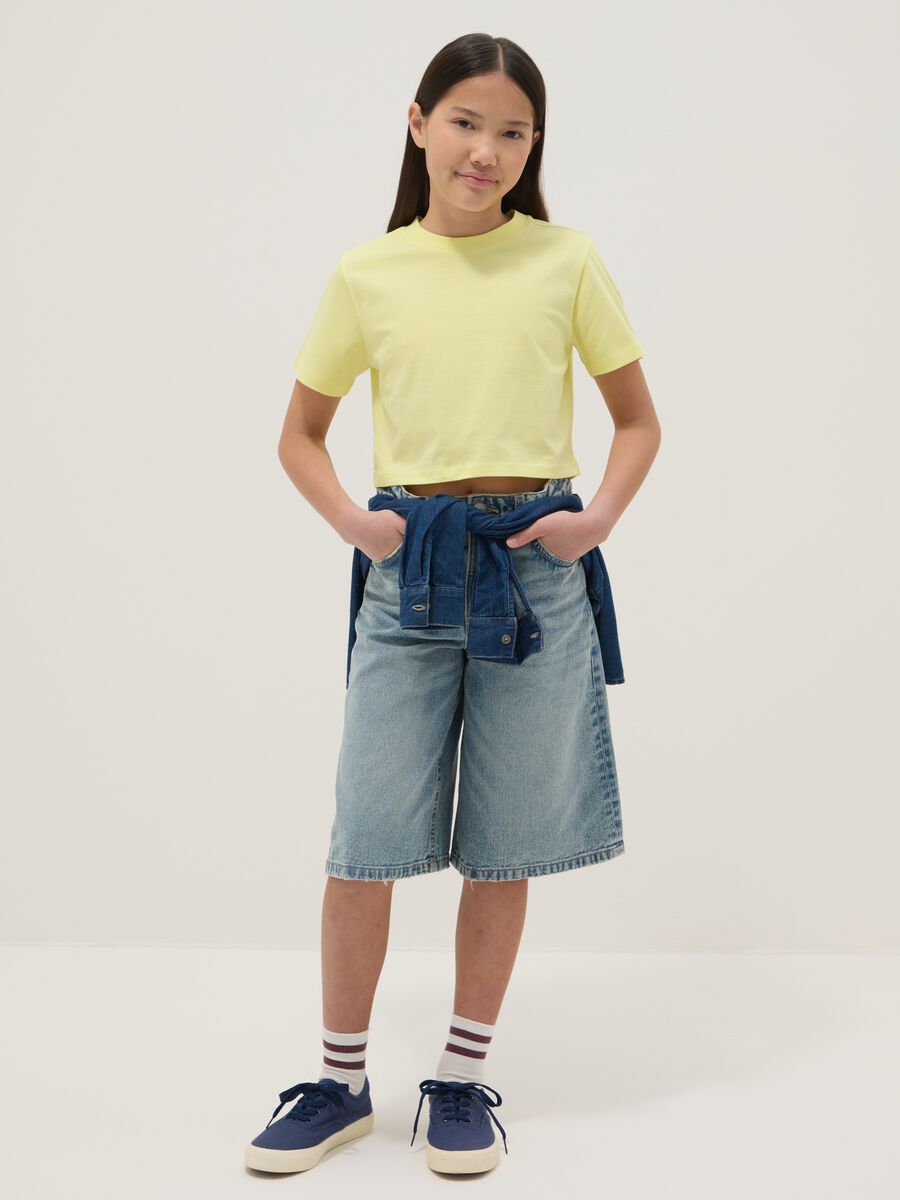 M&auml;dchen Regular Fit Blau Denim Baumwollshorts_0