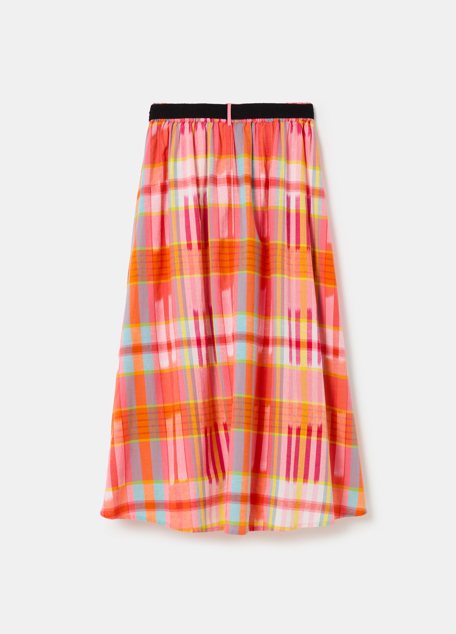 Full midi skirt with check pattern