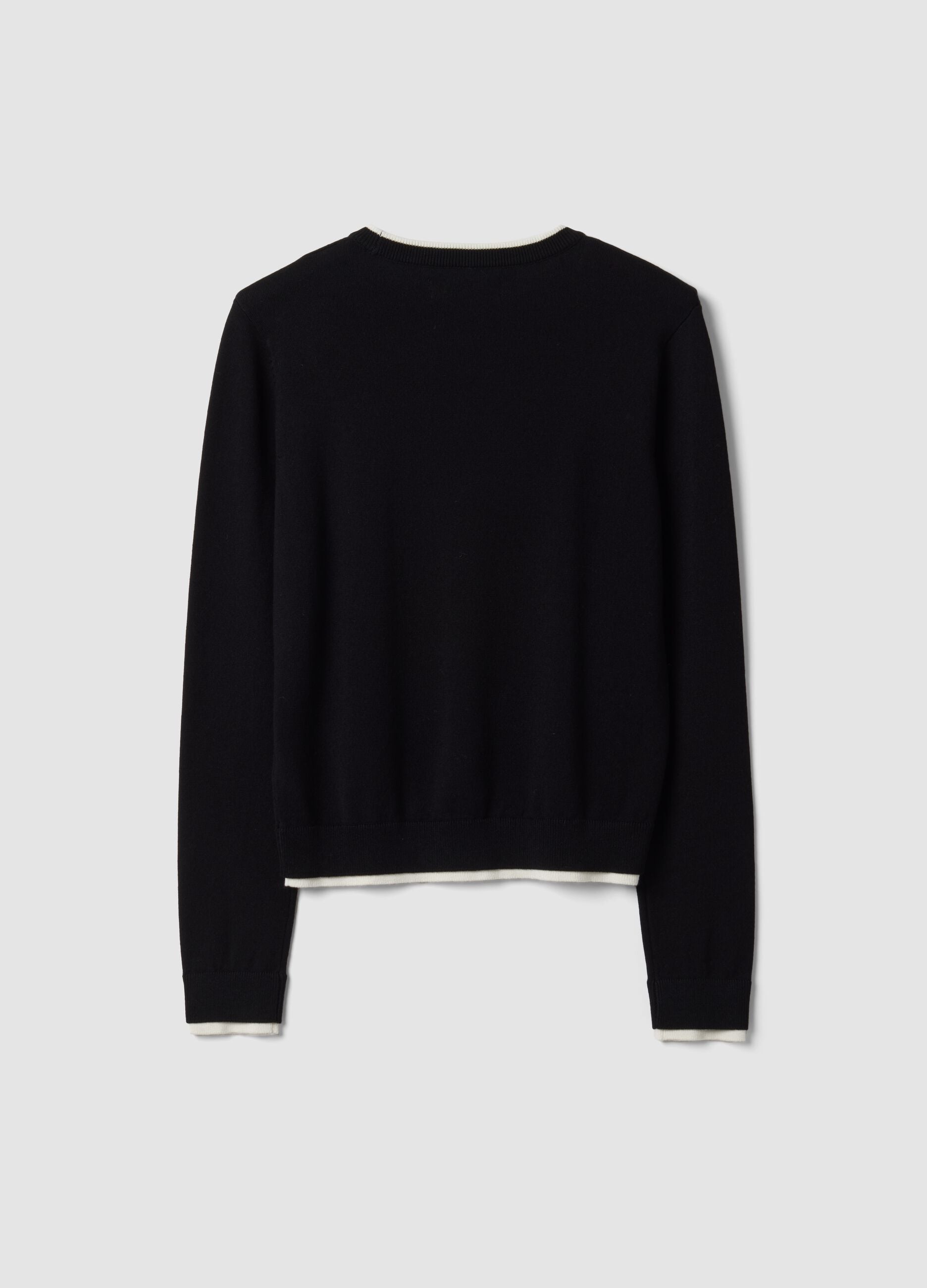 Schwarzes Langarmshirt aus Viskosemischung