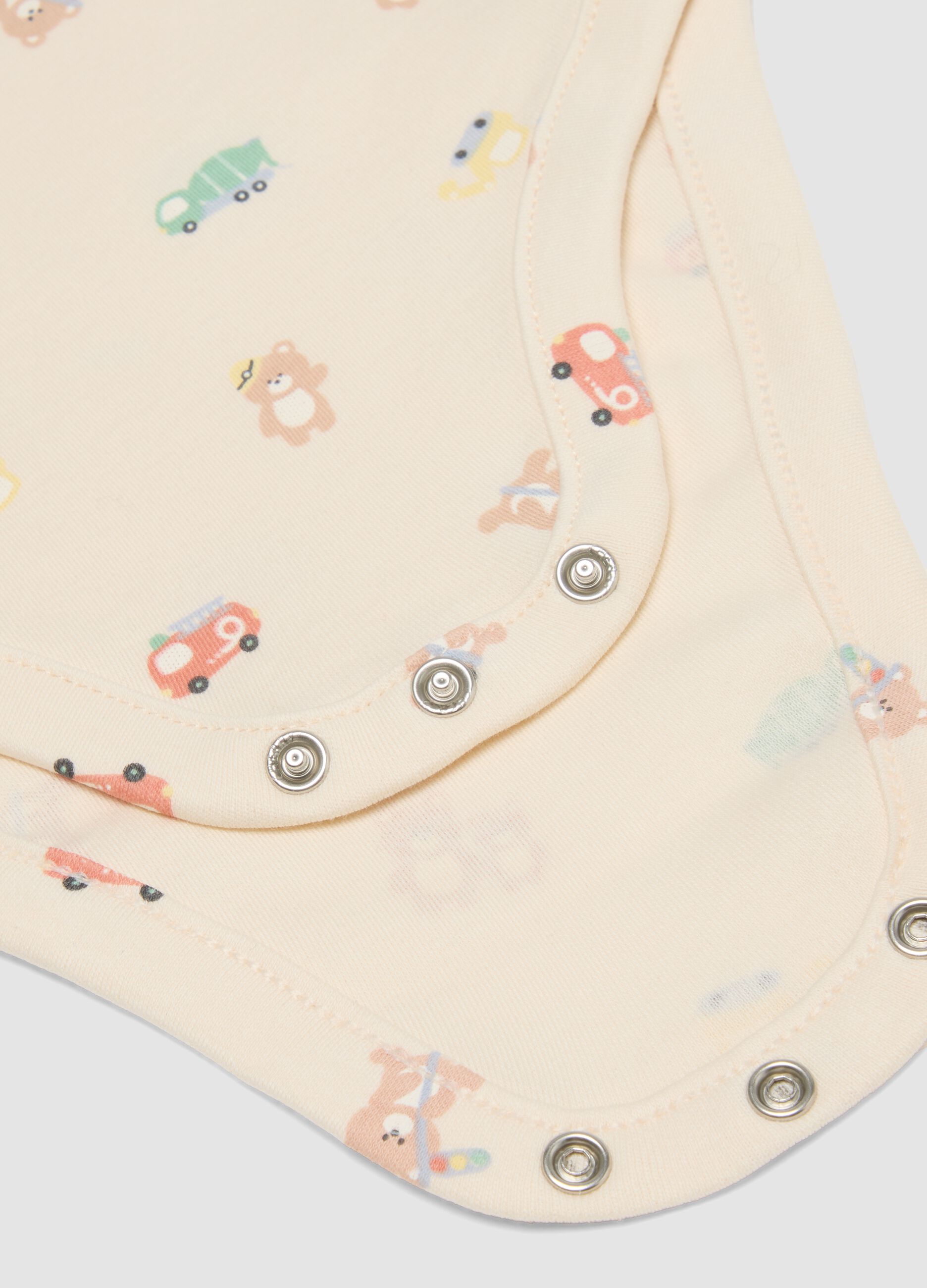 Pack de 3 bodies multicolor em algod&atilde;o org&acirc;nico de manga curta para beb&eacute;