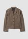 Brown wool-blend blazer with classic lapel_0
