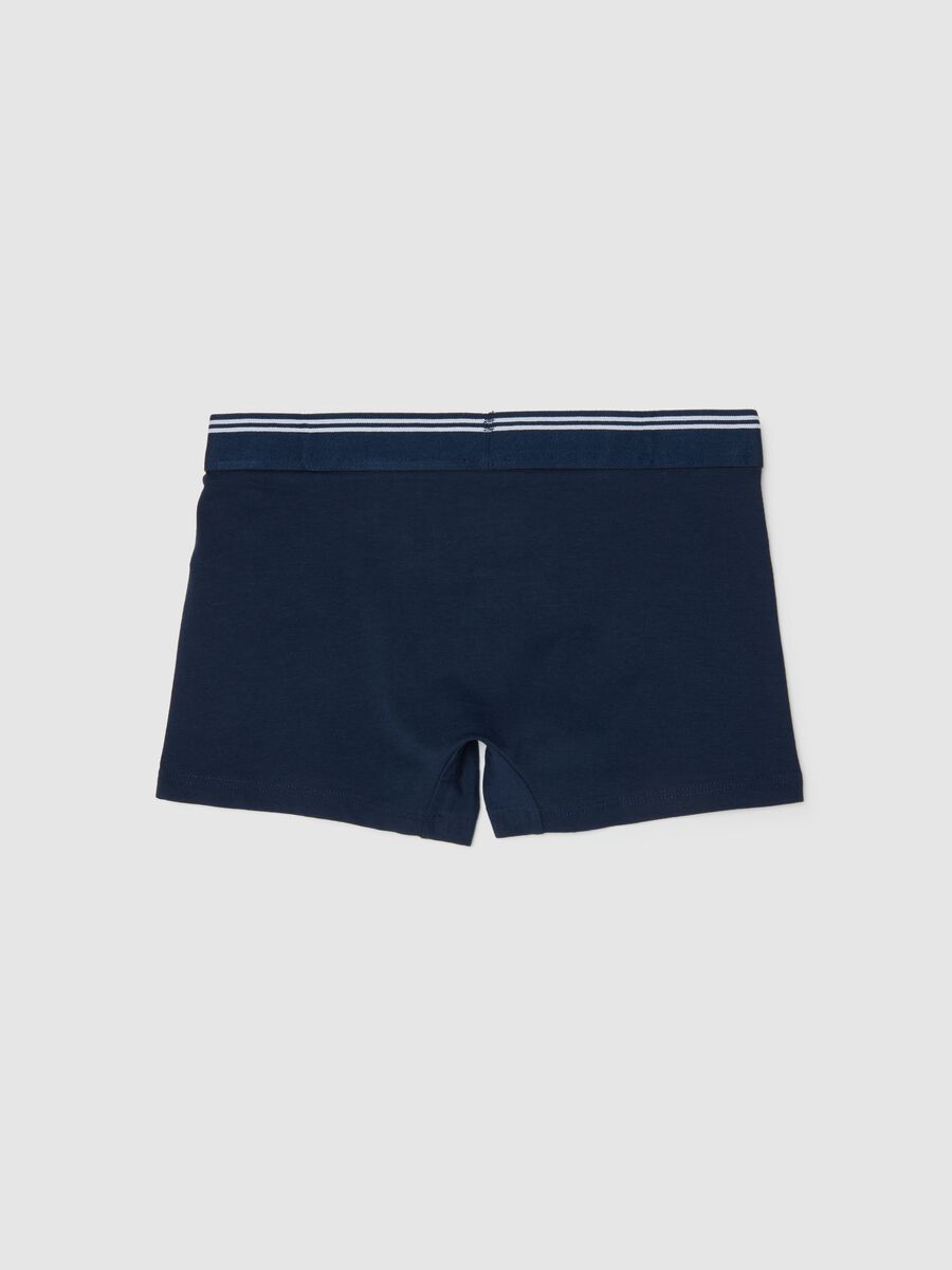 Regular fit boys' blue boxer shorts in stretch cotton_1