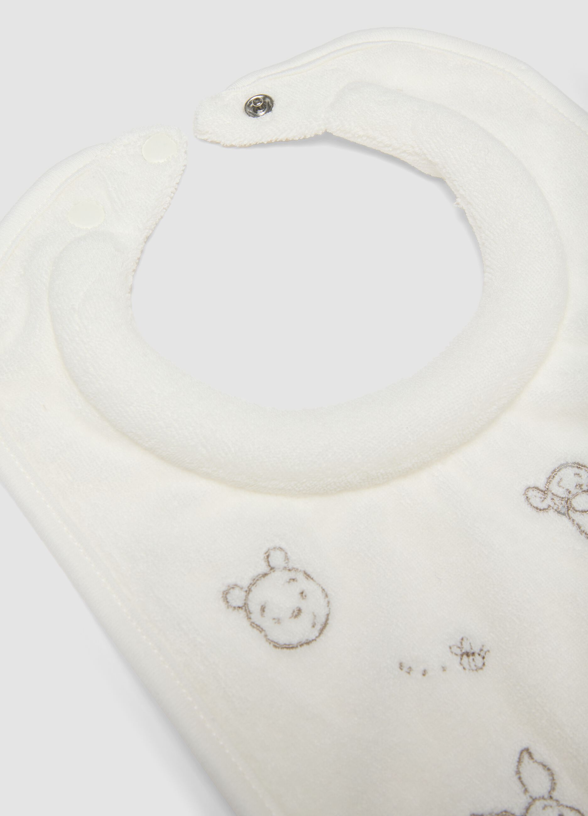 2-pack of Winnie the Pooh embroidered organic cotton-blend bibs