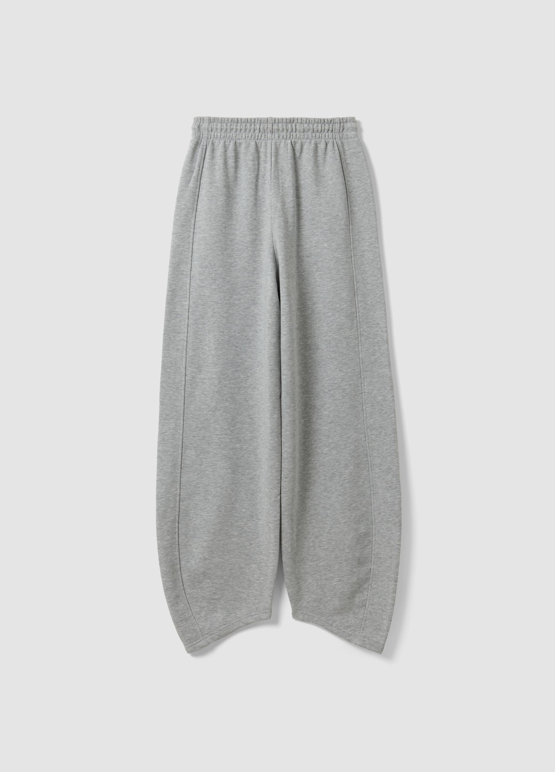 Grey barrel-fit cotton-blend joggers