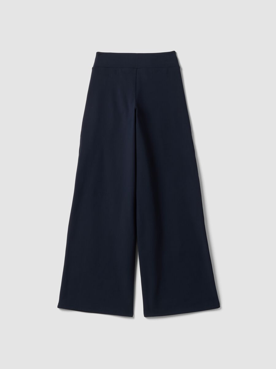 Blaue Wide-Leg-Hose aus Stretchmaterial ALTAVIA STUDIO_6