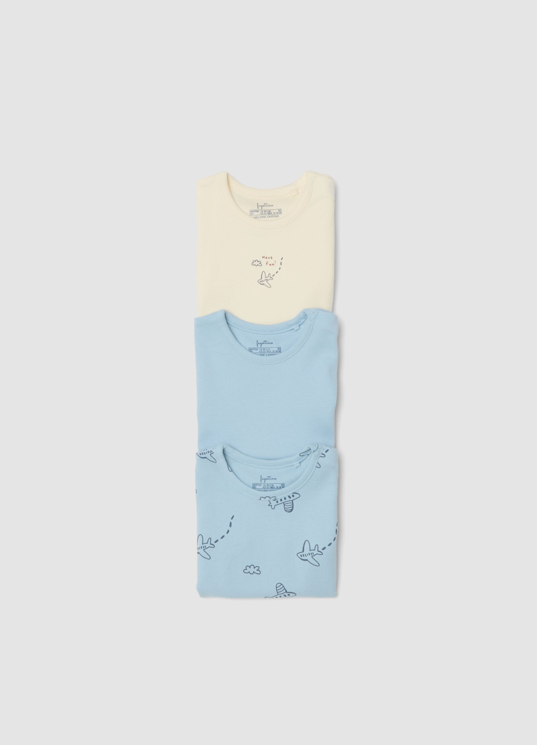 3-pack of multicolour organic cotton baby bodysuits
