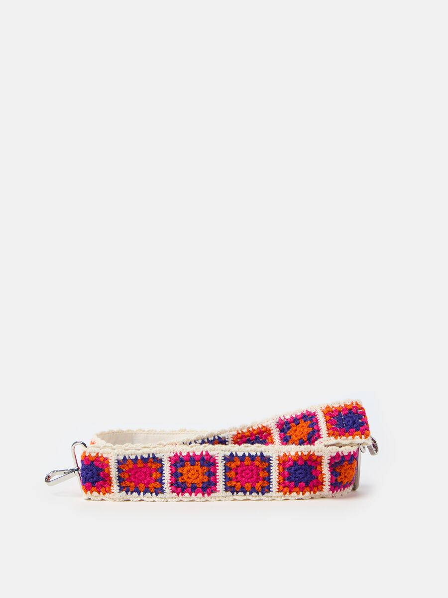 Shoulder strap for bag with crochet design_1