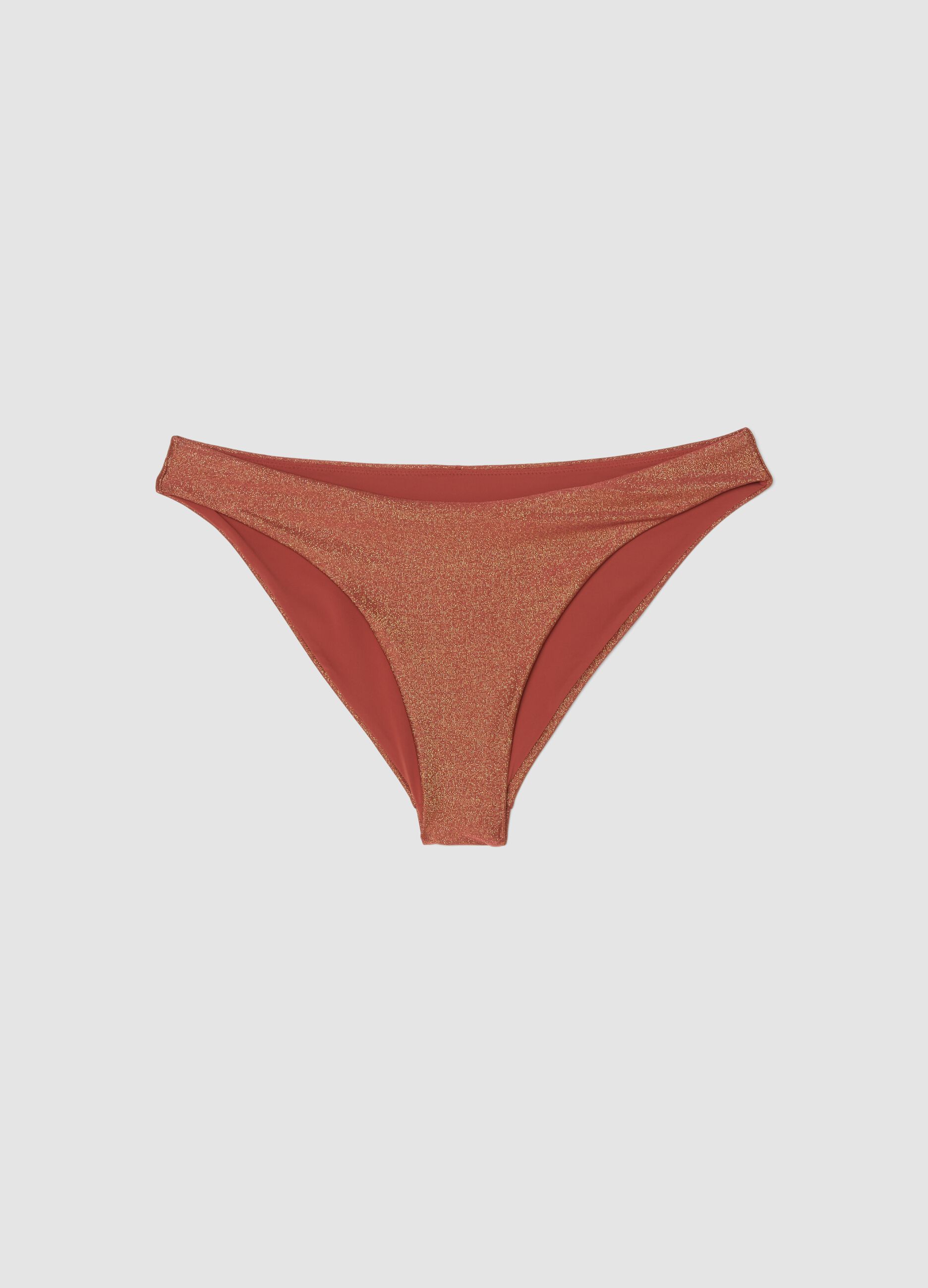 Orangefarbene Stretch-Badehose mit Glitzerstruktur