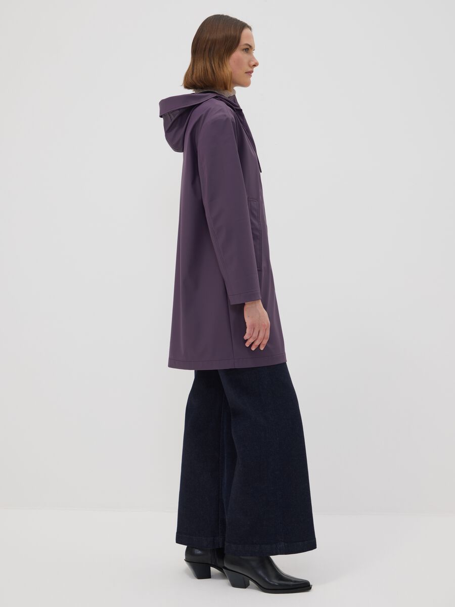 Long purple hooded zip jacket_0