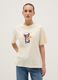 Beige Regular Fit Pure Cotton T-shirt with Print_0