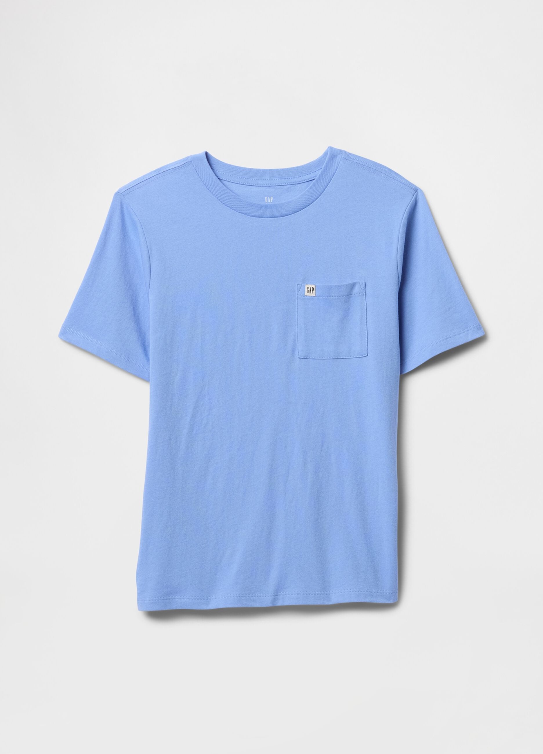 Short sleeve blue cotton T-shirt